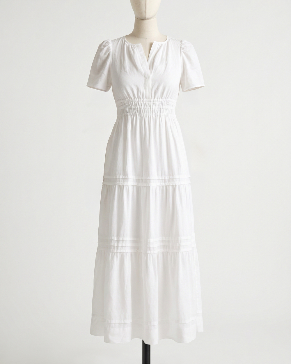 100% European Linen Tiered Maxi Dress